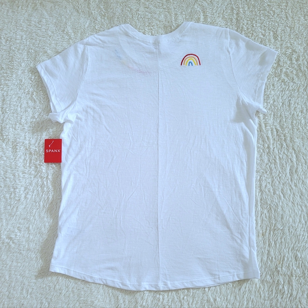 Spanx🩱 "somewhere over the rainbow"🌈 Embroidered Slub Tee👕 - NWT - Picture 2 of 14